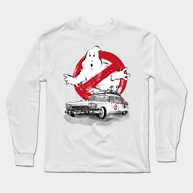 Ecto 1 sumi-e Long Sleeve T-Shirt by grosspaityn